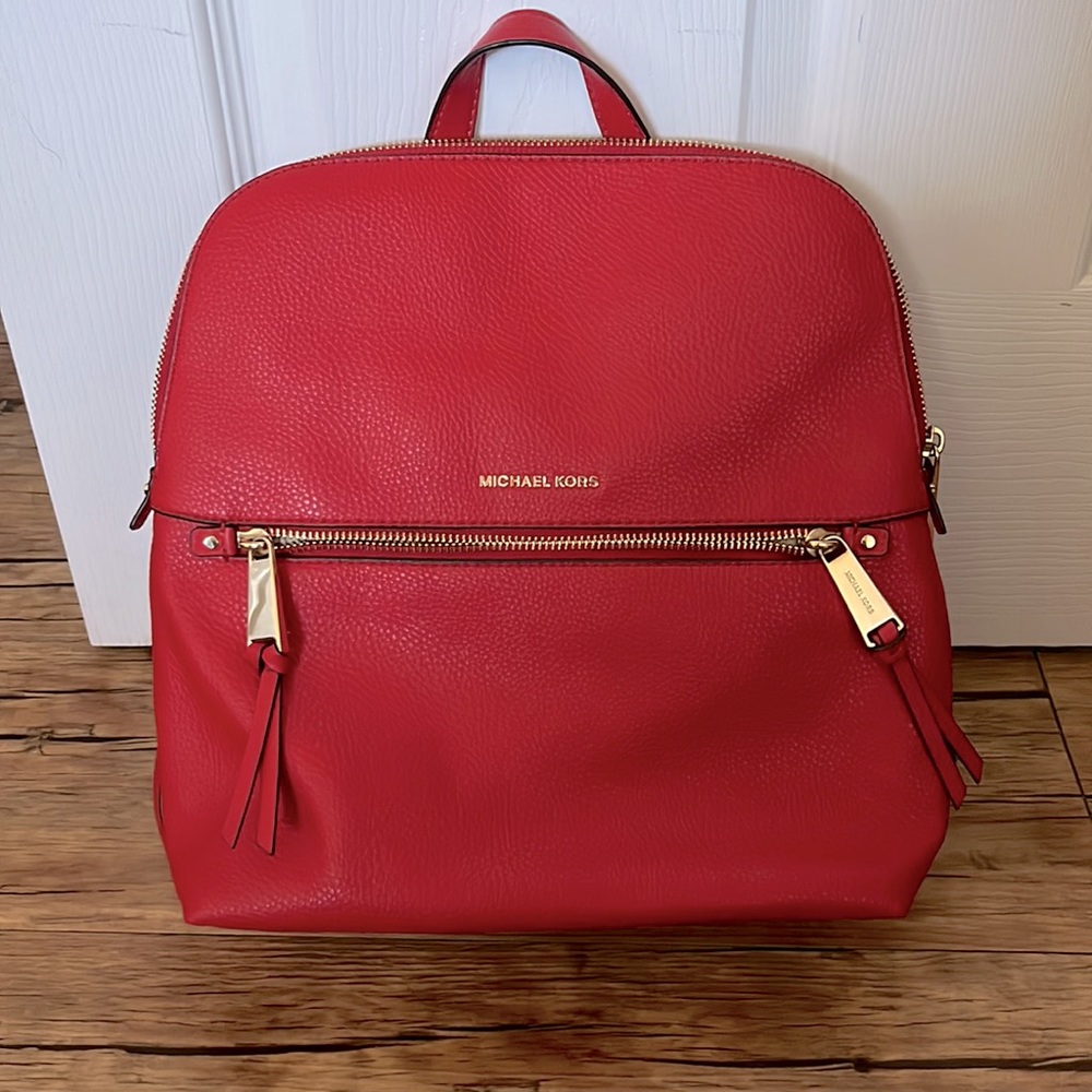Michael Kors Rhea Zip Pebbled Vegan Leather Slim Backpack